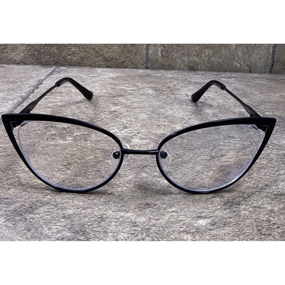 Zenni Cat Eye 3222221 Eyeglasses Frame Black Stainless Steel 50-18-135-40mm